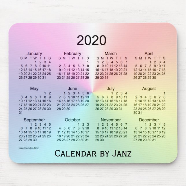 2020 Shimmer Kalender von Janz Mouse Pad Mousepad (Vorne)