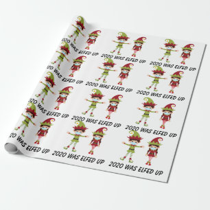 2020 War Elf auf Gesichtsmaske Elf Covid Geschenkpapier