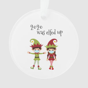 2020 War Elf-verrückt Lustige Covid-Gesichtsmaske Ornament
