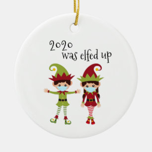 2020 War Elfisch Angehaucht Lustige Covid Gesichts Keramik Ornament