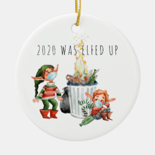 2020 War Elfisch Lustiger 2020-Müllcontainerbran Keramik Ornament