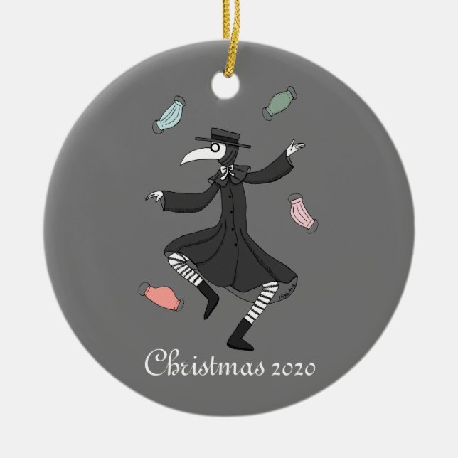 2020 Weihnachtsschmuck Pest Doktor mit Masken (Vorne)