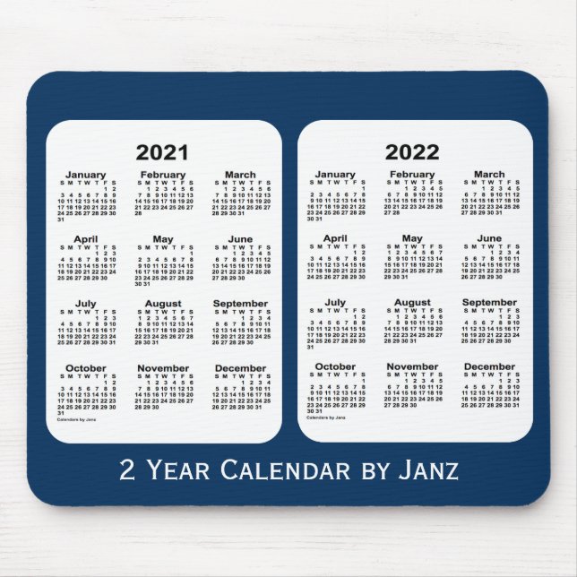 2021-2022 Police Box Blue 2 Year Calendar by Janz Mousepad (Vorne)