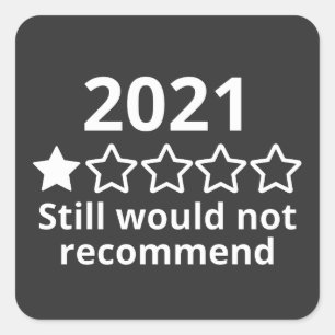 2021 (2)2021 Ein-Sterne-Bewertung Quadratischer Aufkleber