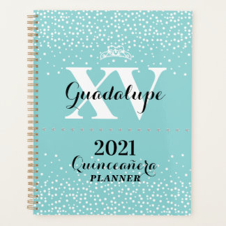 2021 Aquamarin Aqua Blue Silver Glitzer XV Quincea Planer
