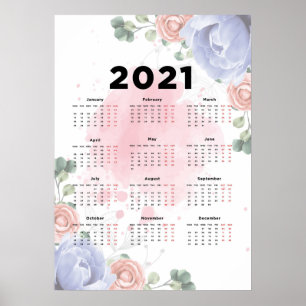 2021 Blumenkalender Poster