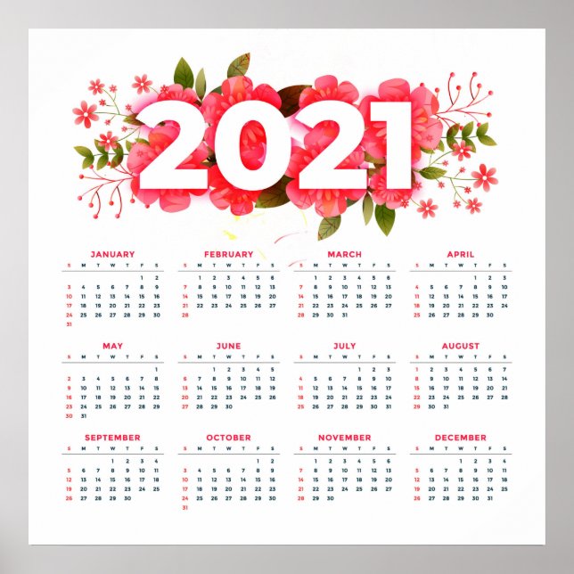 2021 Blumenkalender Poster (Vorne)