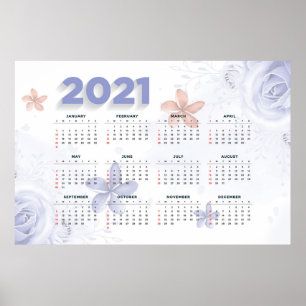 2021 Blumenkalender Poster