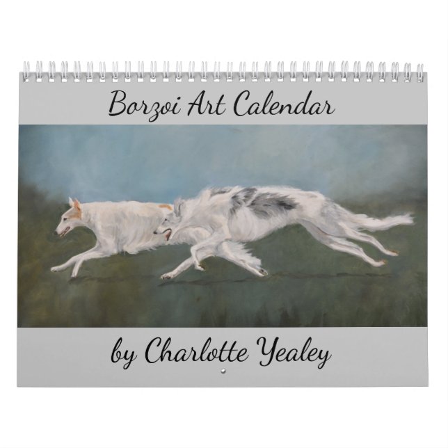 2021 Borzoi Kunstkalender von Charlotte Yealey Kalender (Titelbild)