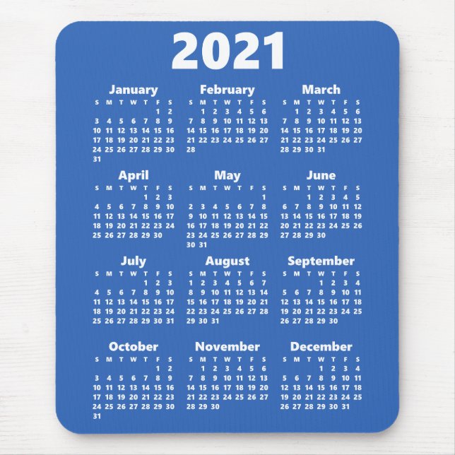 2021 Calendar Custom Color Modern Mousepad (Vorne)