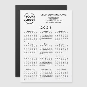 2021 Calendrier Business Logo Texte Blanc Magnet C