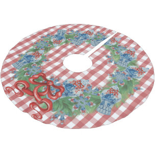 2021 Christmas Blue Ginger Jar Polyester Weihnachtsbaumdecke