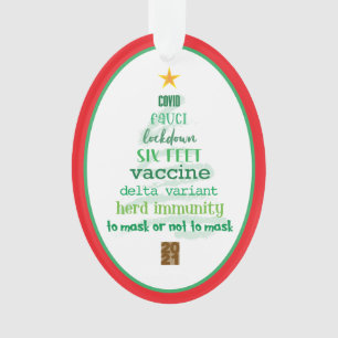 2021 Covid Keepake Red Green Weihnachtsschmuck Ornament