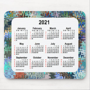 2021 Crazy Quilt 52 Weeks Calendar von Janz Mousepad