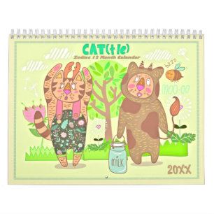2021 Der Zodiac-Katzen-Kalender Kalender