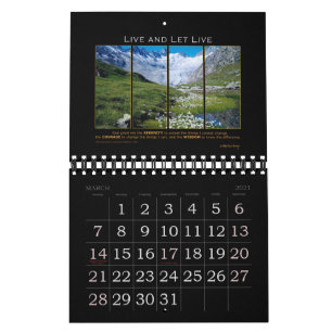 2021 Erholung des Gottesgebet Gott geben Kalender