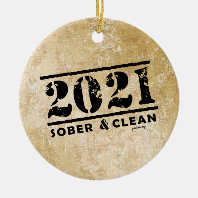 2021 Ermutigung zu einer nüchternen und sauberen E Keramik Ornament (Vorne)