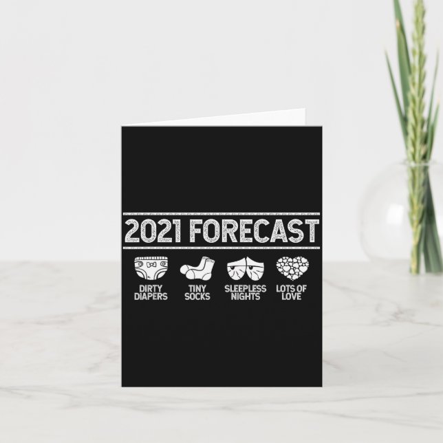 2021 Forecast New Mom Dad Expecting Baby Announcem Karte (Vorderseite)
