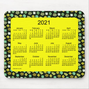 2021 Gelbe Blume Power Kalender von Janz Mousepad
