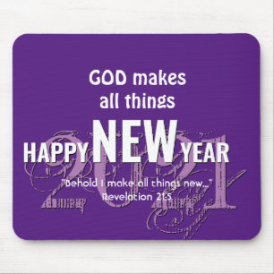 2021 GLÜCKLICHES NEUJAHR CHRISTLICH LILA MOUSEPAD