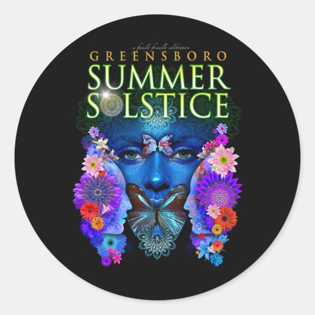 2021 Greensboro Summer Solstice Festival Keepake Runder Aufkleber (Vorderseite)