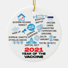 2021 Jahr der Impfung Funny Weihnachten Keramik Ornament