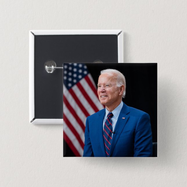 2021 Joe Biden US-Präsident Portrait Button (Vorne & Hinten)