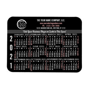 2021 Kalender Benutzerdefinierter Firmenname Schwa Magnet