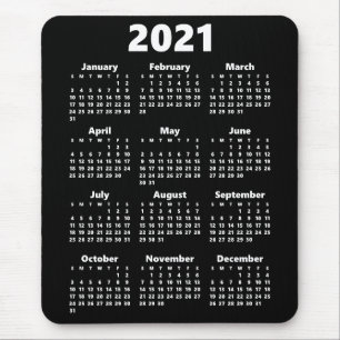 2021 Kalender Custom Color Modern Black Mousepad