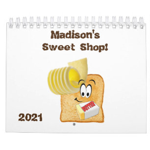 2021 Kalenders Bäckerei Süß Donuts Kuchen Kalender