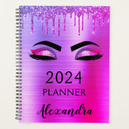 2021 Lila Glitzer Sparkle Eyelashes Planer