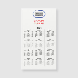2021 Magnetischer Kalender mit Ihrem Logo Magnetkarte