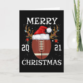 2021 Merry Christmas Lights Football Party Pajama Karte