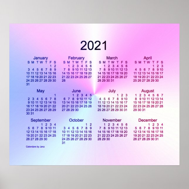 2021 Miami Shimmer Wall Calendar von Janz Poster (Vorne)