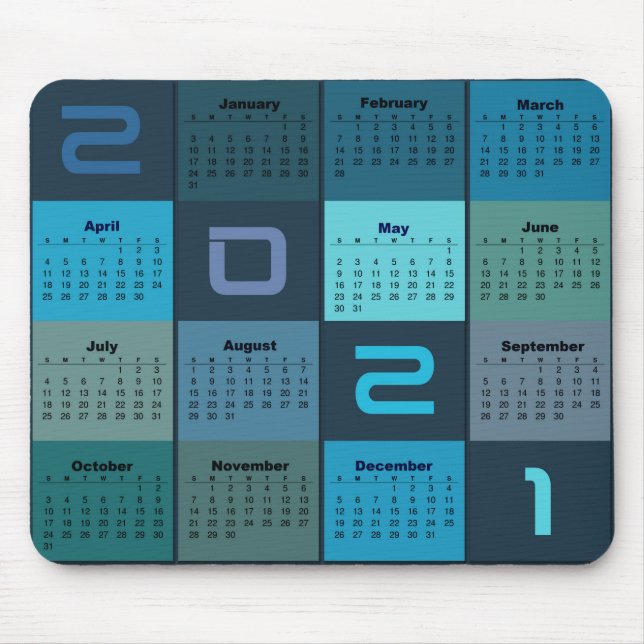 2021 Mouse Pad Calendar Mousepad (Vorne)