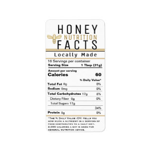 2021 Neueste Honey Nutrition White mit Goldbiene Adressaufkleber