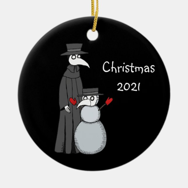 2021 ornement de Noël Peste Docteur Snowman (Devant)