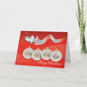 2021, P-51 mustang, carte de Noël, texte modifiabl