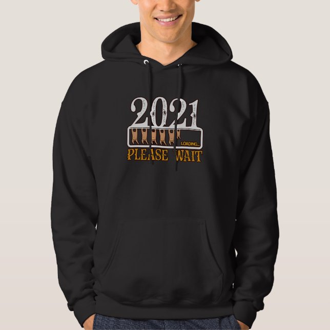 2021 Sloth Please Wait Loading Resolution Sparkle  Hoodie (Vorderseite)