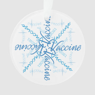 2021 Vaccin Coronavirus Typographie Flocon de neig