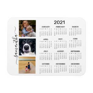 2021 Volljähriges Foto Monogramm handschriftlich Magnet