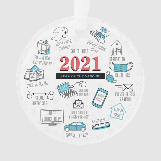 2021 Weihnachts-Gedächtnis Impfjahr Keepake Ornament (Vorderseite)