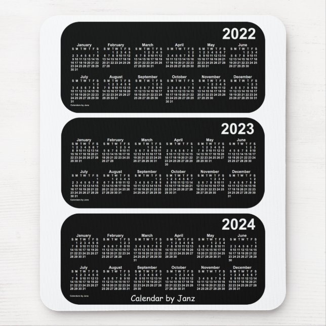 2022-2024 Weißer Neon 3-Jahres-Kalender von Janz Mousepad (Vorne)