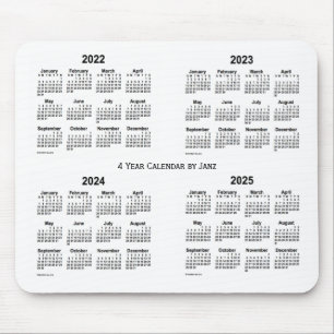 2022-2025 Weißer Vierjahreskalender von Janz Mousepad