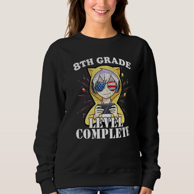 2022 8. Klasse Abschluss Gamer Sunglasses Amerika Sweatshirt (Vorderseite)