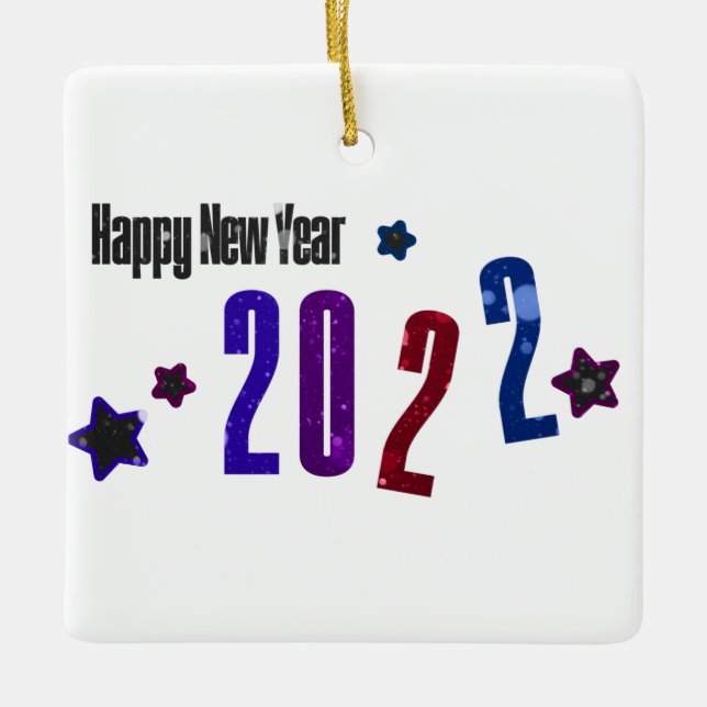 2022 A premium and elegant Happy New Year. Keramikornament (Vorderseite)