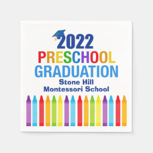 2022 Abschluss in der Vorschule Niedlich Crayon Cu Serviette