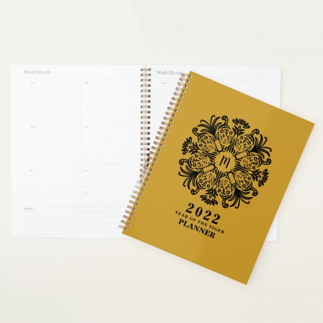 2022 Année du Tiger Planner (Devant avec enveloppe)