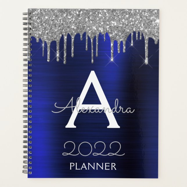2022 Argent Bleu Marine Pailleté Glam Monogramme (Devant)