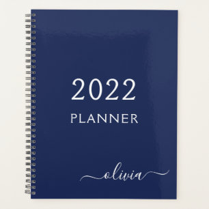 2022 Bleu Nuit Blanc Girly Monogramme Nom